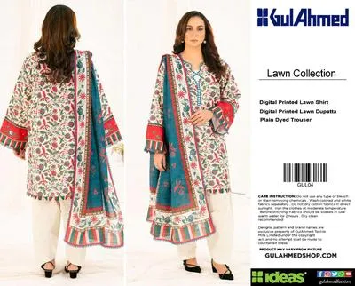 3 Pcs Women's Unstitched Digital Print Suit