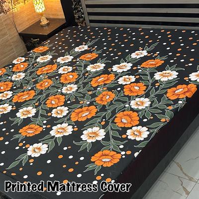 Terry Cotton Printed Double Bed Mattress Cover