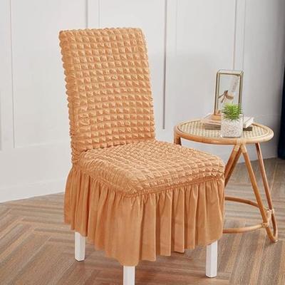 Textured Jersey 6 Pcs Chair Covers in Golden