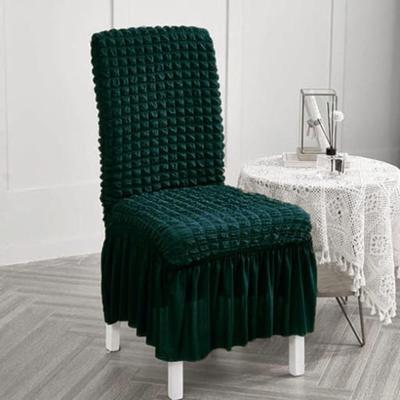 Textured Jersey Green Chair Covers - Set of 6 Pcs