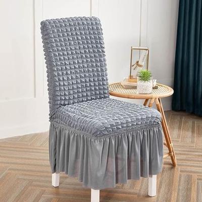 6 Pcs Textured Jersey Grey Chair Covers for Ultimate Style and Comfort