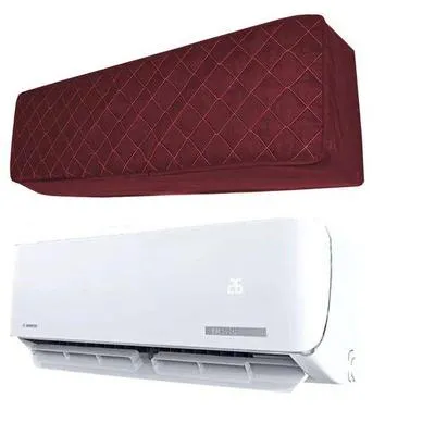 Versatile Cotton AC Cover - 1 Pc in Maroon, Indoor & Outdoor Included