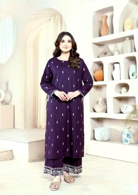 2 Pcs Women's Unstitched Embroidered Suit