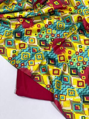 2 Pcs Women's Unstitched Digital Print Suit