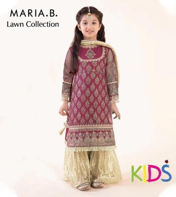 3 Pcs Girl's Lawn Embroidered Unstitched Suit