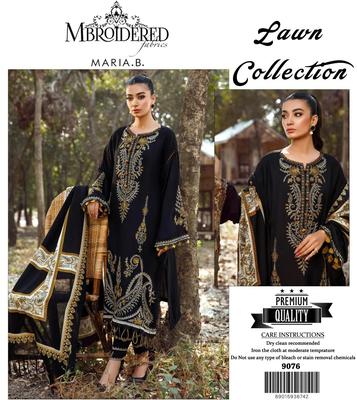 3 Pcs Women's Unstitched Embroidered Suit