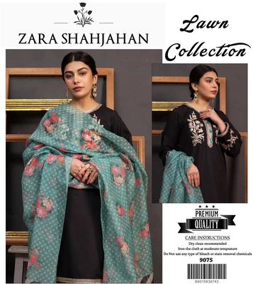 3 Pcs Women's Unstitched Embroidered Suit