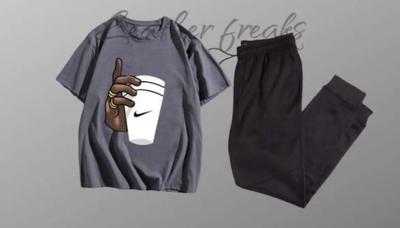 Men's Cotton Printed Track Suit - 2 Pcs Set