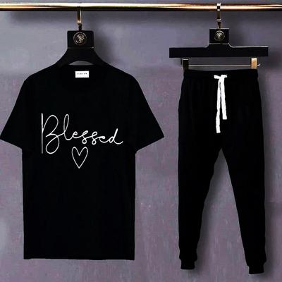 2 Pcs Women's Stitched Printed Tracksuit