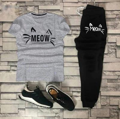 2 Pcs Women's Stitched Printed Tracksuit