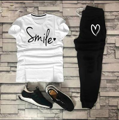 2 Pcs Women's Stitched Printed Tracksuit