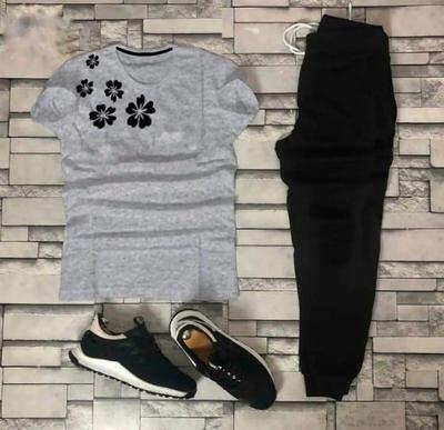 2 Pcs Women's Stitched Printed Tracksuit