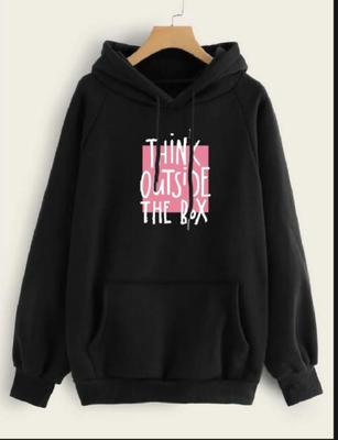 1 Pc Women's Stitched Fleece Printed Pullover Hoodie