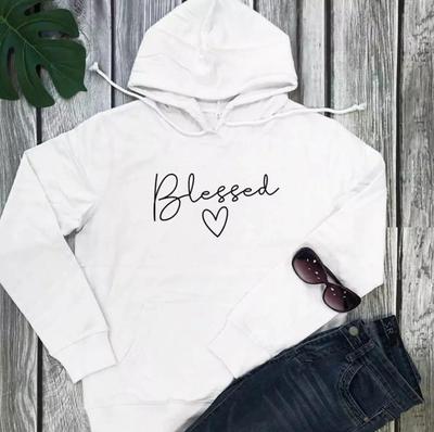1 Pc Women's Stitched Fleece Printed Pullover Hoodie