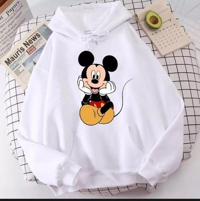 1 Pc Women's Stitched Fleece Printed Pullover Hoodie