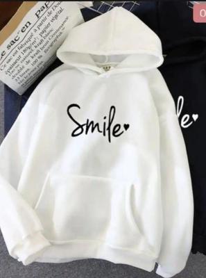 1 Pc Women's Stitched Fleece Printed Pullover Hoodie