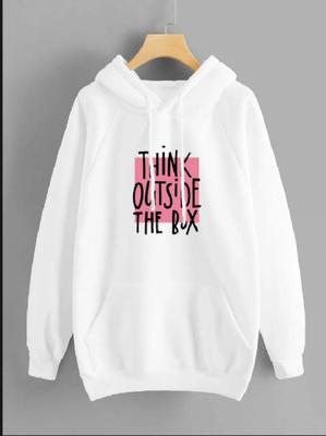 1 Pc Women's Stitched Fleece Printed Pullover Hoodie