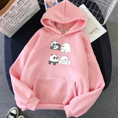 1 Pc Women's Stitched Fleece Printed Pullover Hoodie