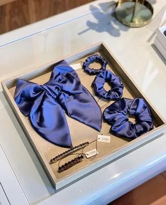 Vibrant Silk Hair Scrunchies - 3 Pcs + 1 Clip in Assorted Colors