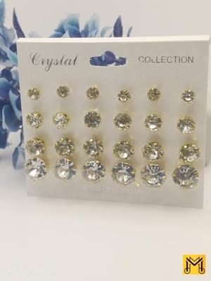 Beaded Design Gold Plated Gemstone Earrings