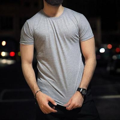 Premium Men's Grey Jersey T-Shirt - 1 Pc, Round Neck, Plain Design