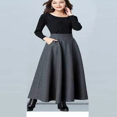 1 Pc Women's Stitched Jersey Plain Skirt