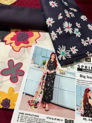 3 Pcs Women's Unstitched Printed Suit