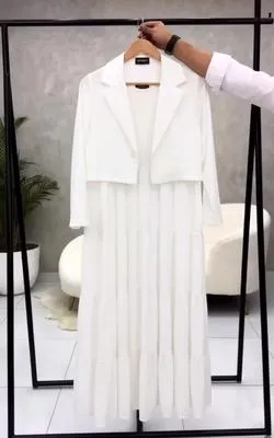 2 Pcs Women's Stitched Cotton Plain Frock