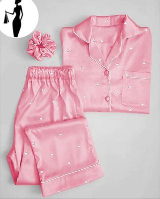 2 Pcs Women's Stitched Printed Night Suit