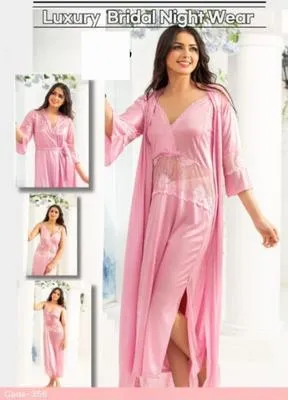 2 pcs Jersey Lace Light Weight Nightwear Set