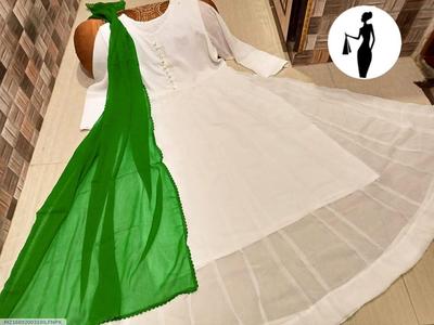 3 Pcs Women's Stitched Plain Maxi Suit thumbnail 3