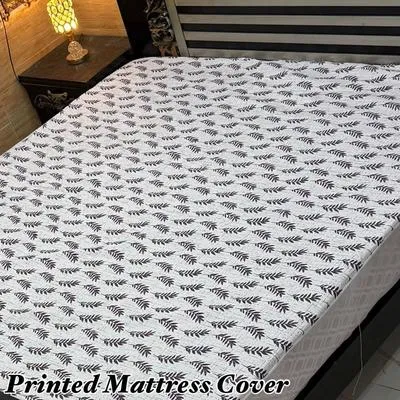 Vibrant Terry Cotton Printed Double Bed Mattress Cover