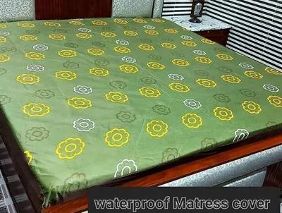 Vibrant Terry Cotton Printed Double Bed Mattress Cover