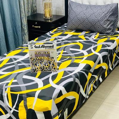 4 Pcs Cotton Salonica Printed Single Bedsheet