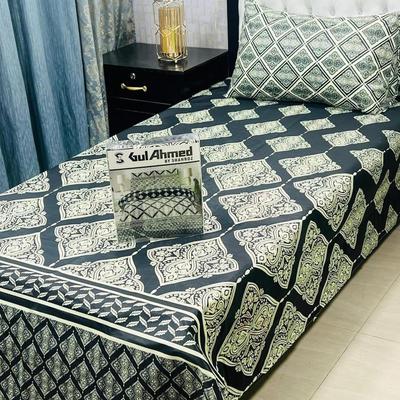 4 Pcs Cotton Salonica Printed Single Bedsheet