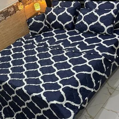 Vibrant 7 Pcs Cotton Salonica Printed Comforter Set