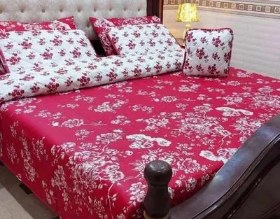 Vibrant 7 Pcs Cotton Salonica Printed Comforter Set