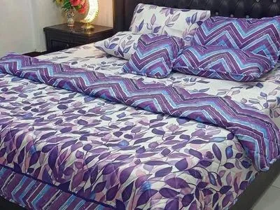 Vibrant 7 Pcs Cotton Salonica Printed Comforter Set