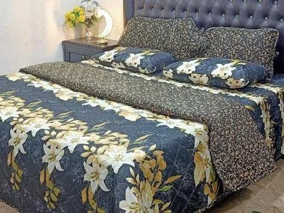 Vibrant 7 Pcs Cotton Salonica Printed Comforter Set