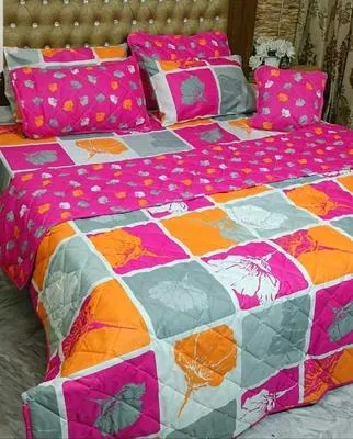 Vibrant 7 Pcs Cotton Salonica Printed Comforter Set