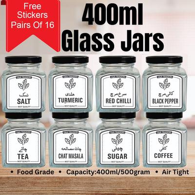 Stylish 8 Pcs Spices Jar Set - Enhance Your Kitchen Functionality