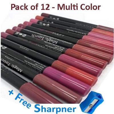 Thick Matte Lipstick Lip Liners Pack Of 12 - Multicolor Lip & Eye Pencil Kit For Women Matte Pencils