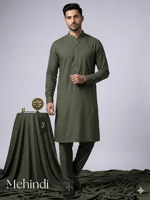 Men's Unstitched Boski Plain Suit thumbnail 1