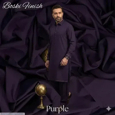 Men’s Unstitched Boski Plain Suit thumbnail 4