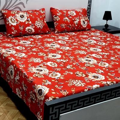 3 Pcs Crystal Cotton Printed Double Bedsheet
