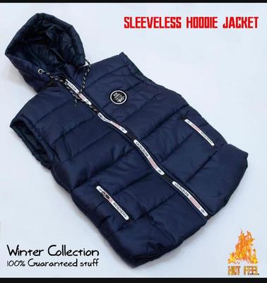 Men's Parachute Sleeveless Jacket - 1 Pc Hooded Neck Design