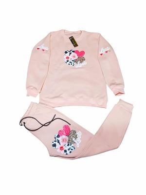 Stylish Printed Cotton Fleece Tracksuit for Boys & Girls - 2 Pcs Set
