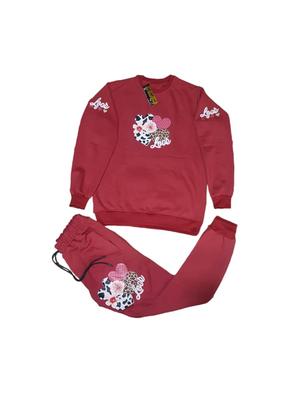 Stylish Printed Cotton Fleece Tracksuit for Boys & Girls - 2 Pcs Set