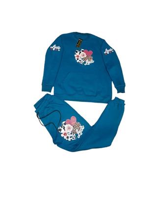 Stylish Printed Cotton Fleece Tracksuit for Boys & Girls - 2 Pcs Set