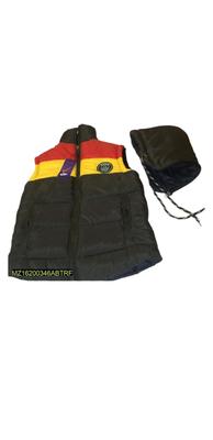 Stylish Boy's Black Polyester Sleeveless Jacket - 1 Pc